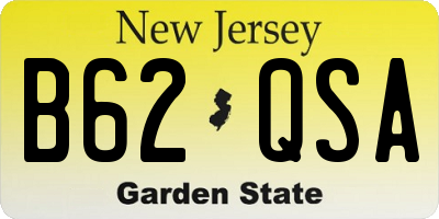 NJ license plate B62QSA
