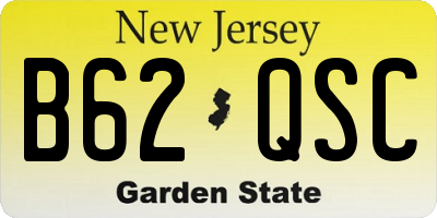 NJ license plate B62QSC