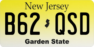 NJ license plate B62QSD