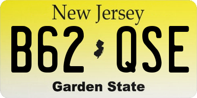 NJ license plate B62QSE