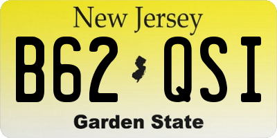 NJ license plate B62QSI