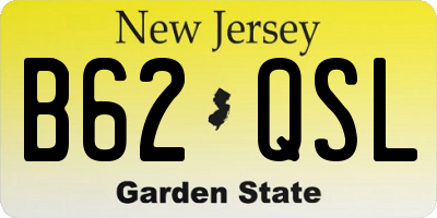 NJ license plate B62QSL
