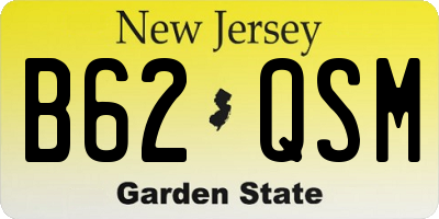 NJ license plate B62QSM
