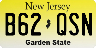 NJ license plate B62QSN