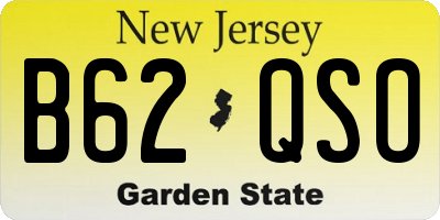 NJ license plate B62QSO