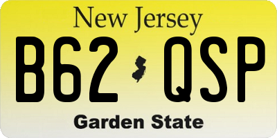 NJ license plate B62QSP