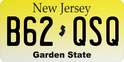 NJ license plate B62QSQ