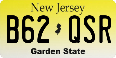 NJ license plate B62QSR