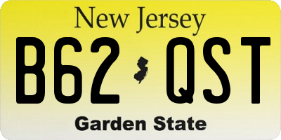 NJ license plate B62QST