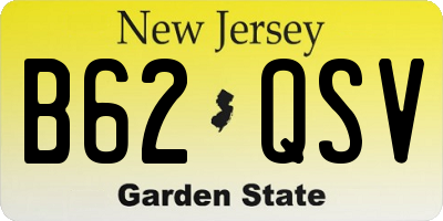 NJ license plate B62QSV