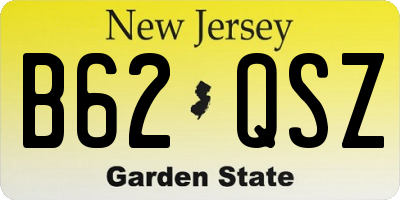 NJ license plate B62QSZ