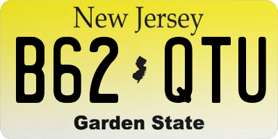 NJ license plate B62QTU