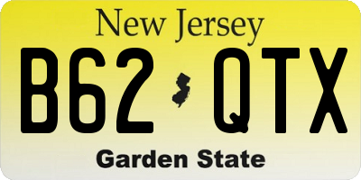 NJ license plate B62QTX