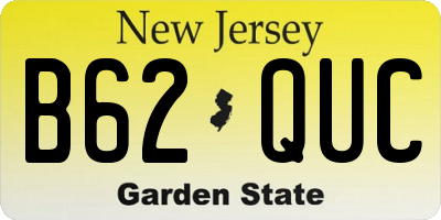 NJ license plate B62QUC