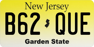 NJ license plate B62QUE