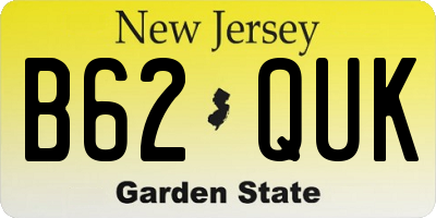 NJ license plate B62QUK