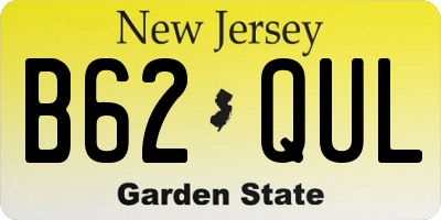 NJ license plate B62QUL