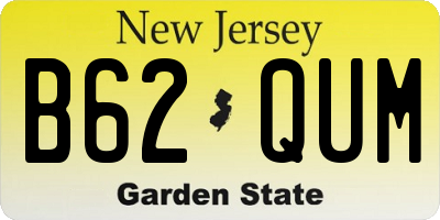 NJ license plate B62QUM