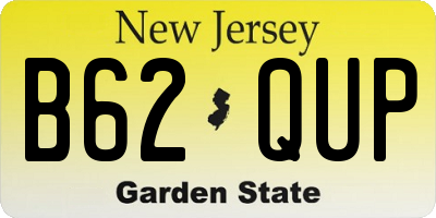 NJ license plate B62QUP