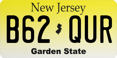 NJ license plate B62QUR