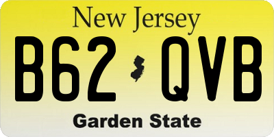 NJ license plate B62QVB