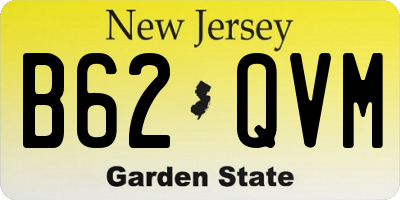 NJ license plate B62QVM