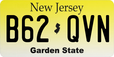 NJ license plate B62QVN