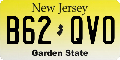NJ license plate B62QVO