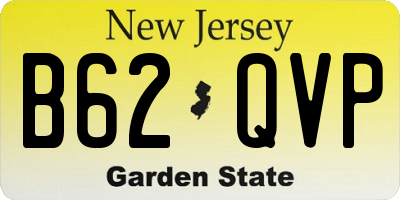 NJ license plate B62QVP