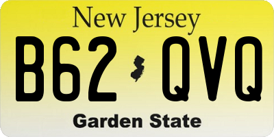 NJ license plate B62QVQ