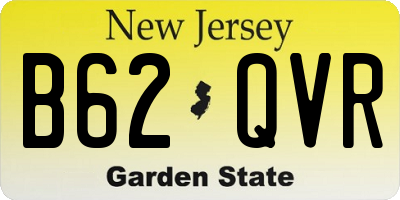 NJ license plate B62QVR