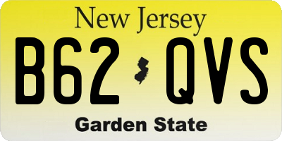 NJ license plate B62QVS