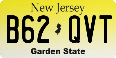 NJ license plate B62QVT