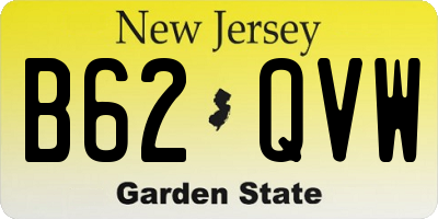 NJ license plate B62QVW