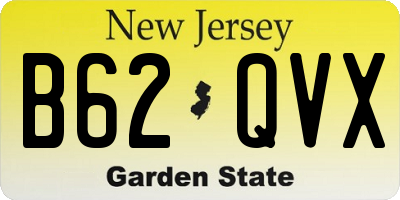NJ license plate B62QVX