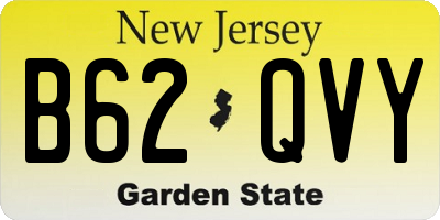 NJ license plate B62QVY