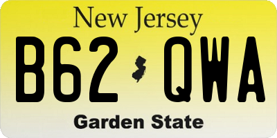 NJ license plate B62QWA