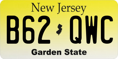 NJ license plate B62QWC