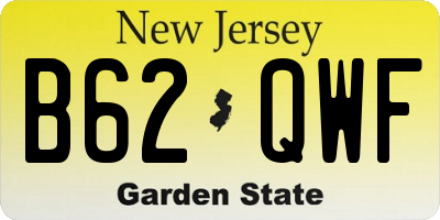 NJ license plate B62QWF