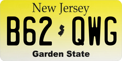 NJ license plate B62QWG