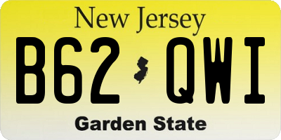 NJ license plate B62QWI