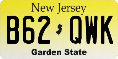 NJ license plate B62QWK