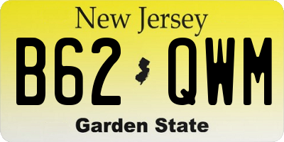 NJ license plate B62QWM