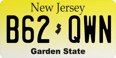 NJ license plate B62QWN