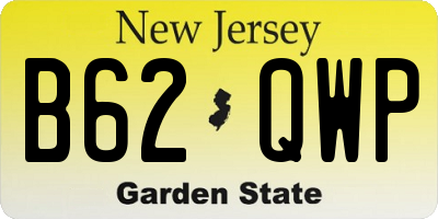 NJ license plate B62QWP
