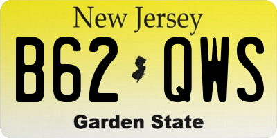 NJ license plate B62QWS