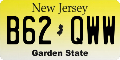 NJ license plate B62QWW