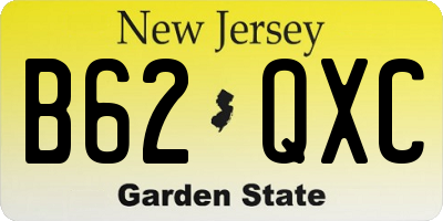 NJ license plate B62QXC