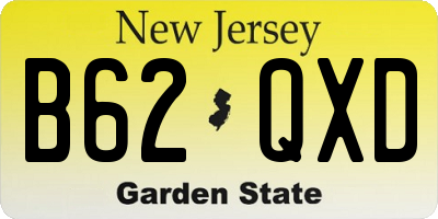 NJ license plate B62QXD