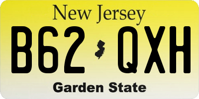 NJ license plate B62QXH